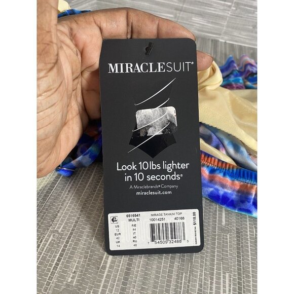 Miraclesuit Woman's Multicolor Mirage Tankini Swim‎ Top Size 12 - Picture 8 of 12